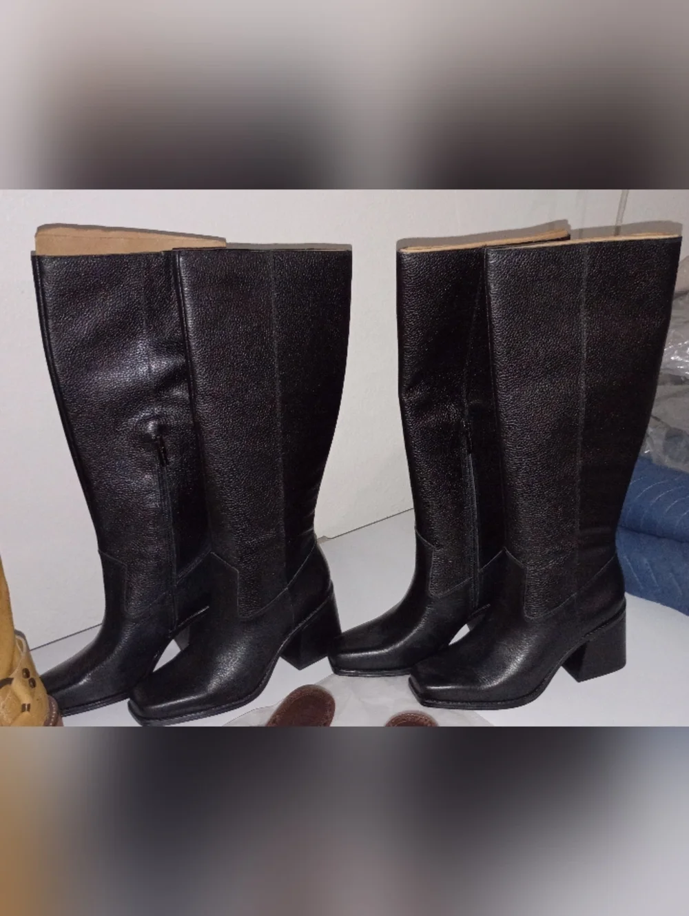 Vince Camuto Black Tall Leather Knee-High Boots